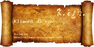 Kliment Áron névjegykártya